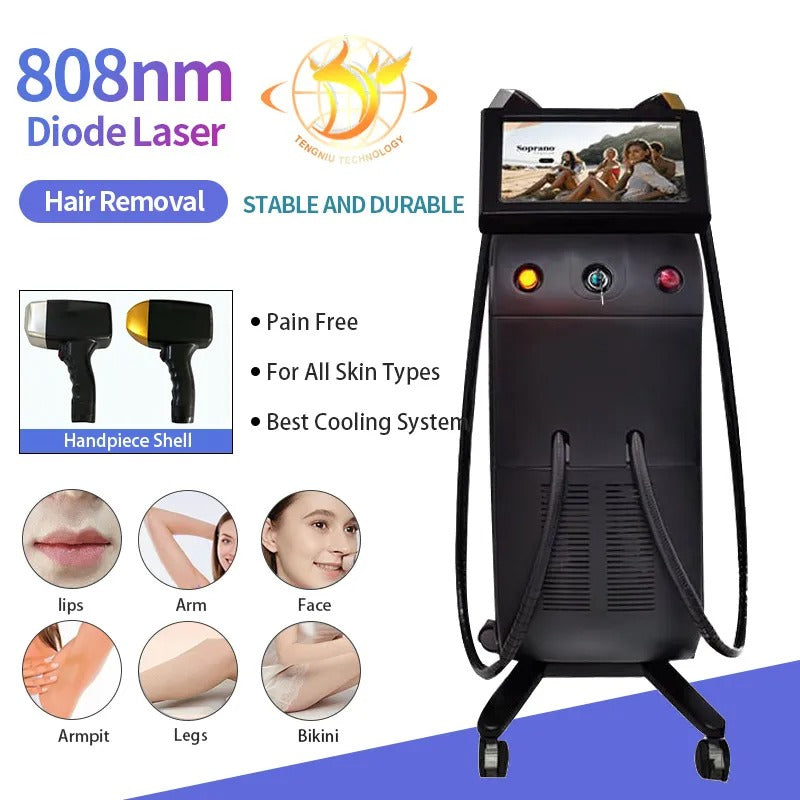Aparat Profesional de Epilare Definitivă cu Laser Diodă 808nm – 600W, Tehnologie de Răcire cu Gheață pentru Tratament Fără Durere