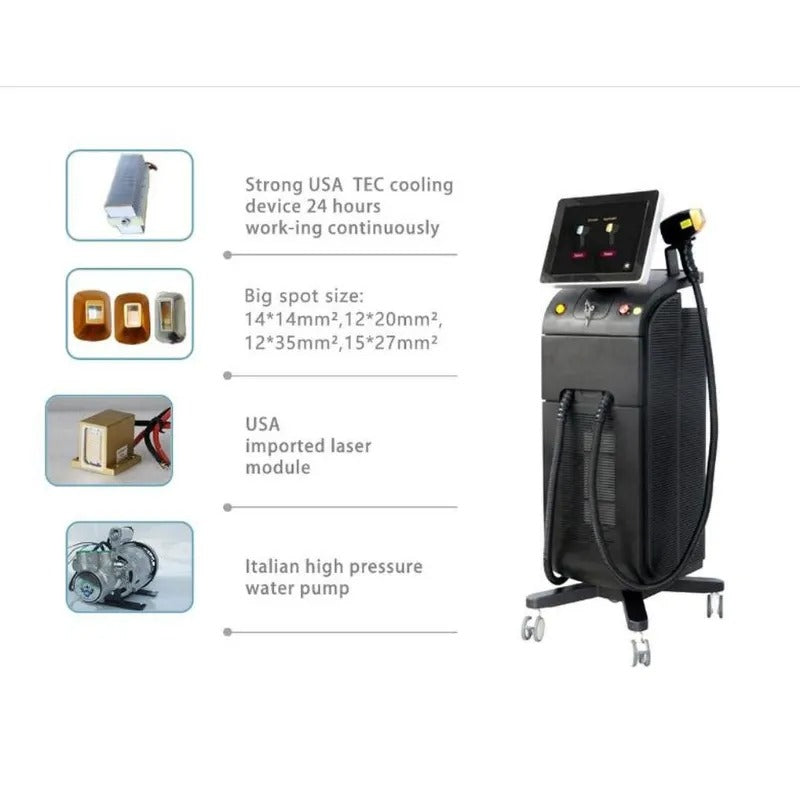 Aparat Profesional de Epilare Definitivă cu Laser Diodă 808nm – 600W, Tehnologie de Răcire cu Gheață pentru Tratament Fără Durere