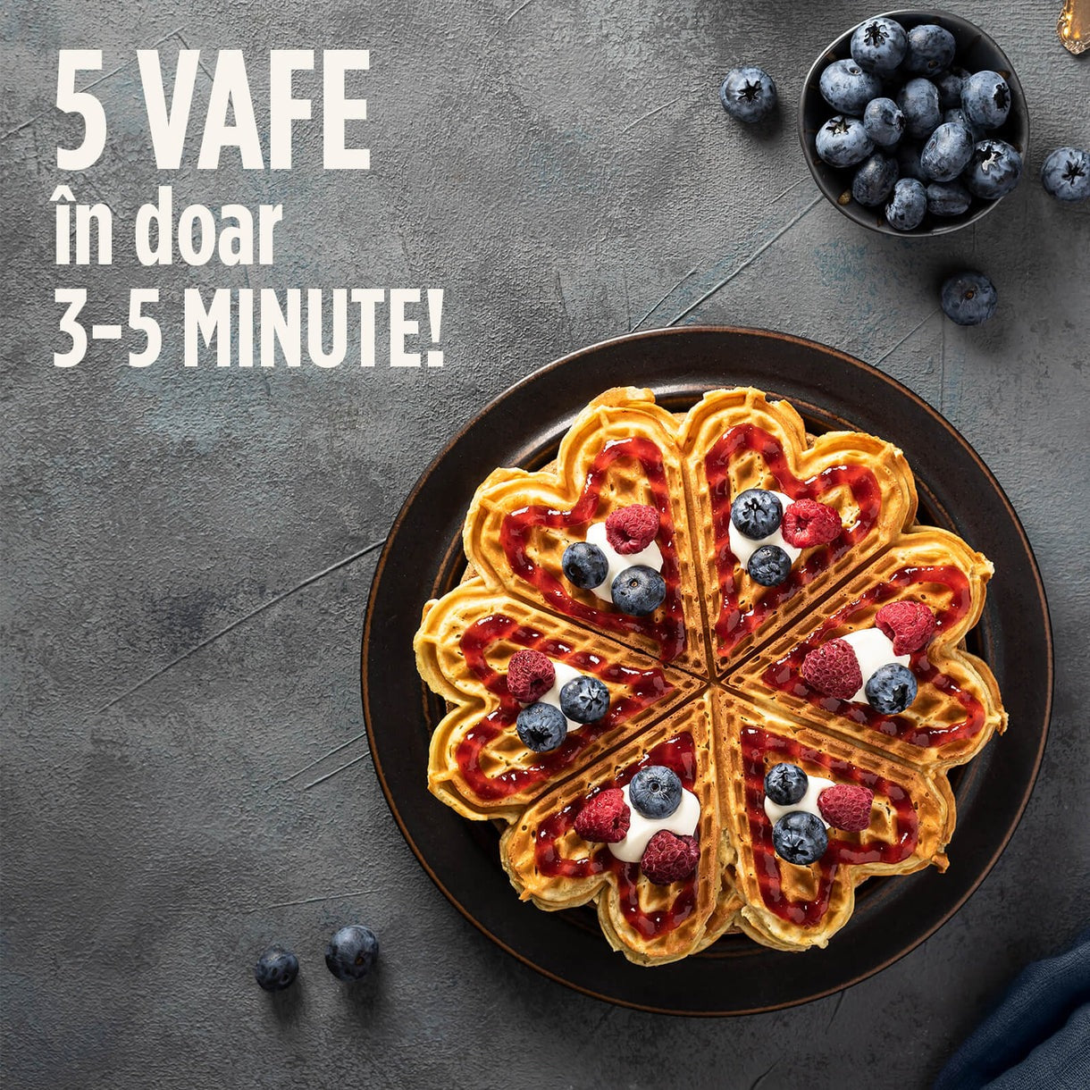 Aparat de gofre Infinity Heart Waffle, 1000W