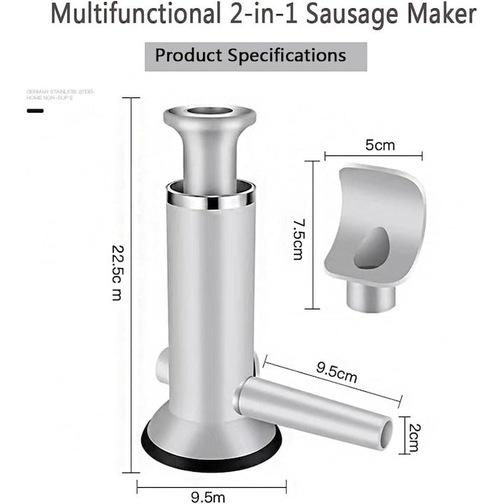 Mașină manuală de umplut cârnați și chiftele – plastic, ușor de folosit
