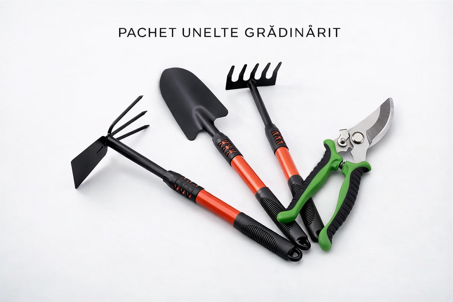 Set unelte gradinarit sapa lopata grebla foarfeca 4 piese - Sport si timp liber