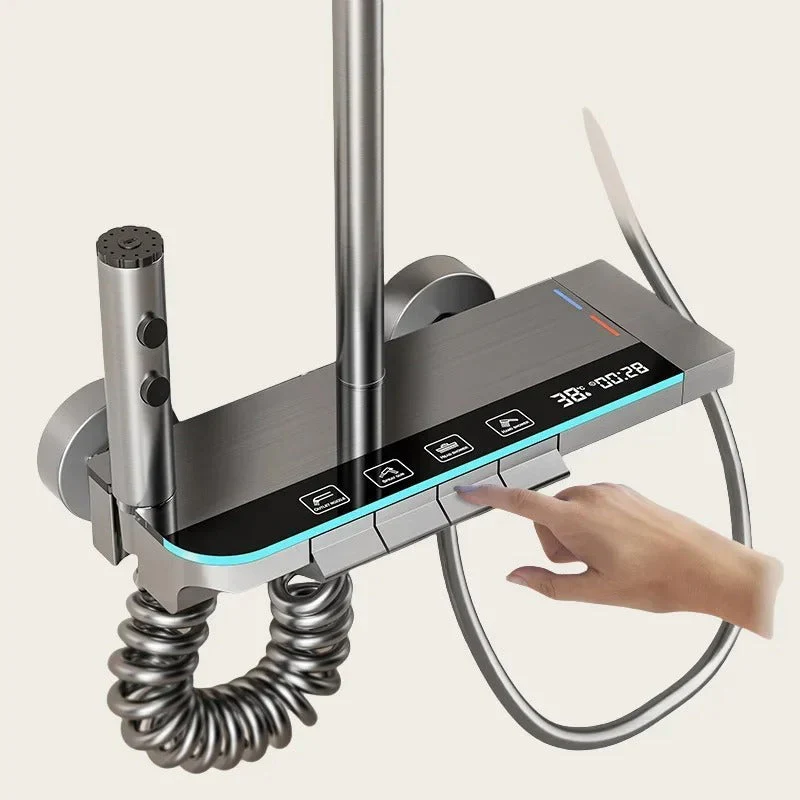 Coloana Dus Termostatata Mona C-86 Gun Grey, 4 Functii, LED, Dus Tip Ploaie, Bideu Integrat - Curatenie si intretinere