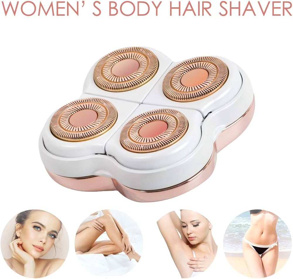 Epilator Electric Fără Durere cu 4 Capete și Acumulator