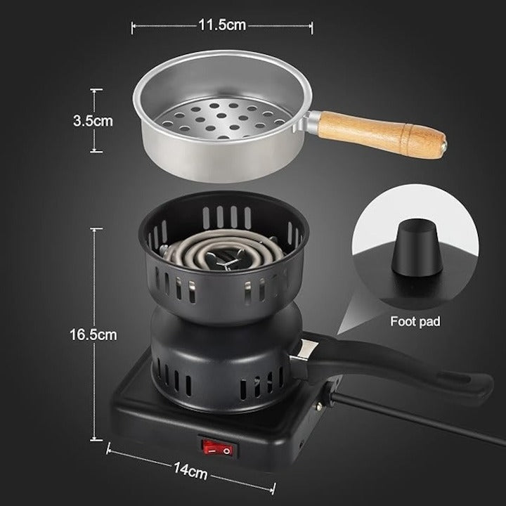 Aprinzător Electric Narghilea 1000W Sonymax SN-002 – Tip Ibric pentru Cărbuni, Negru