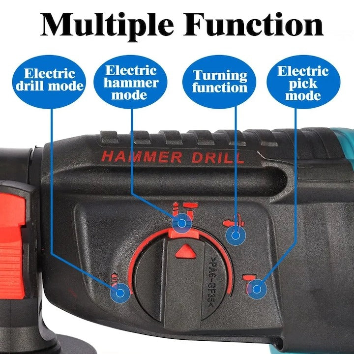 Ciocan rotopercutor LEIHMANN - 1000W, 2 acumulatori 48V, 3500 rpm, 3 moduri - Sport si timp liber