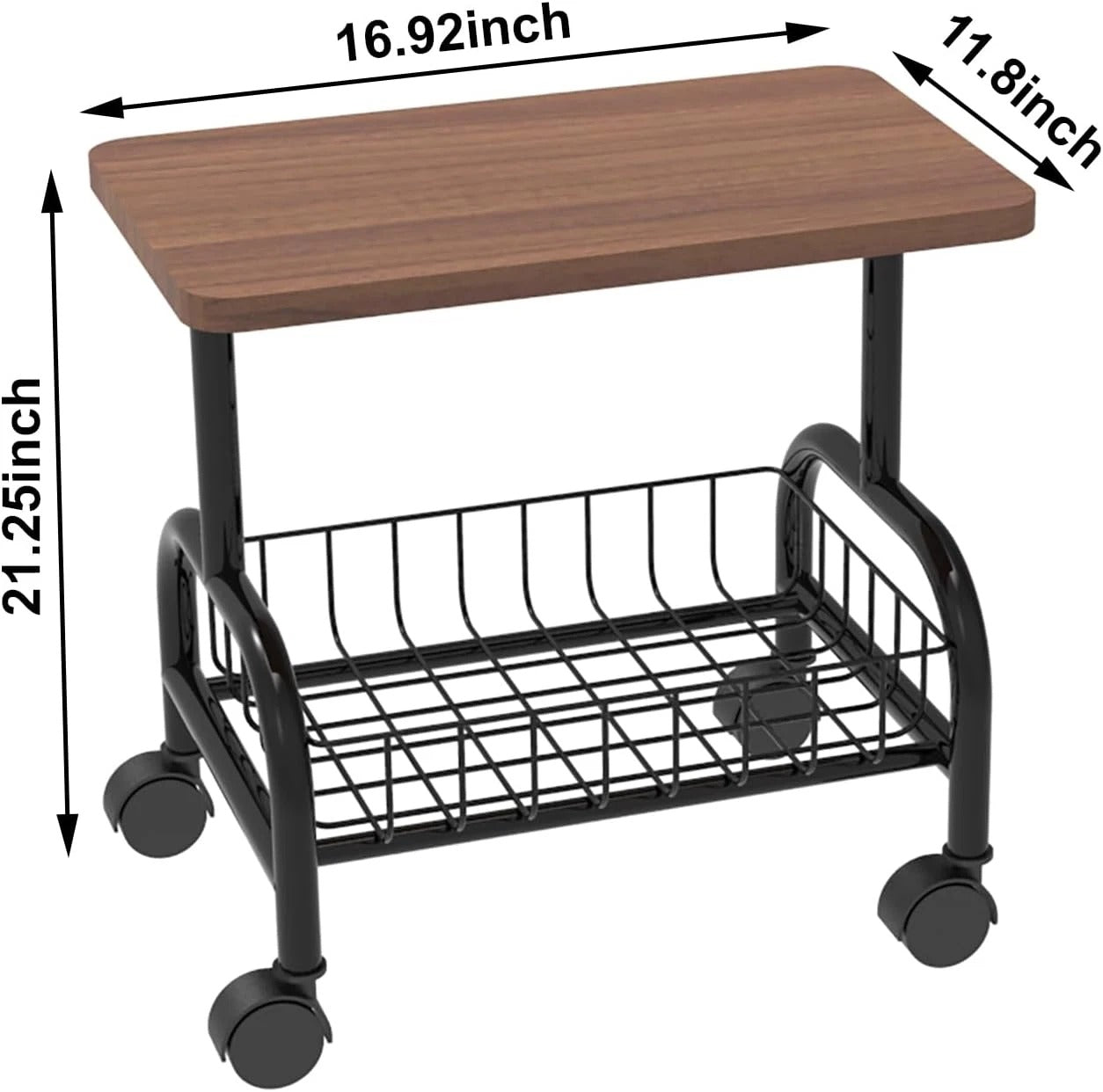 Masuta moderna cu spatiu de depozitare, 2 niveluri, 43x30x54 cm, maro/negru - Mobilier si organizare