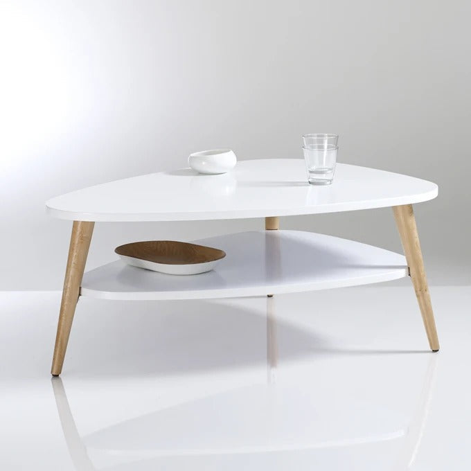 Masuta cafea moderna cu raft alb 90x67x45 cm - Bucatarie si electrocasnice
