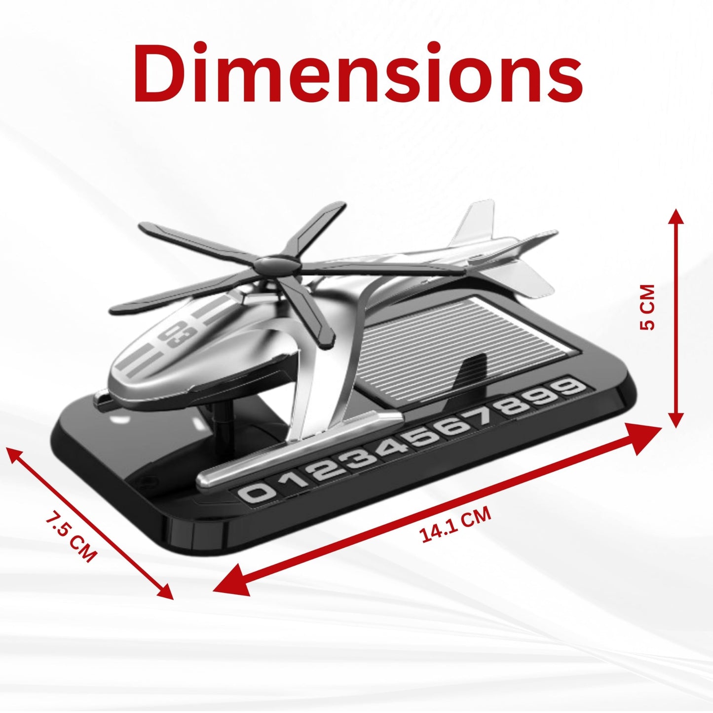 Odorizant Auto tip elicopter cu incarcare solara si suport numar de telefon pe magnet, baza antiderapanta - Auto si moto