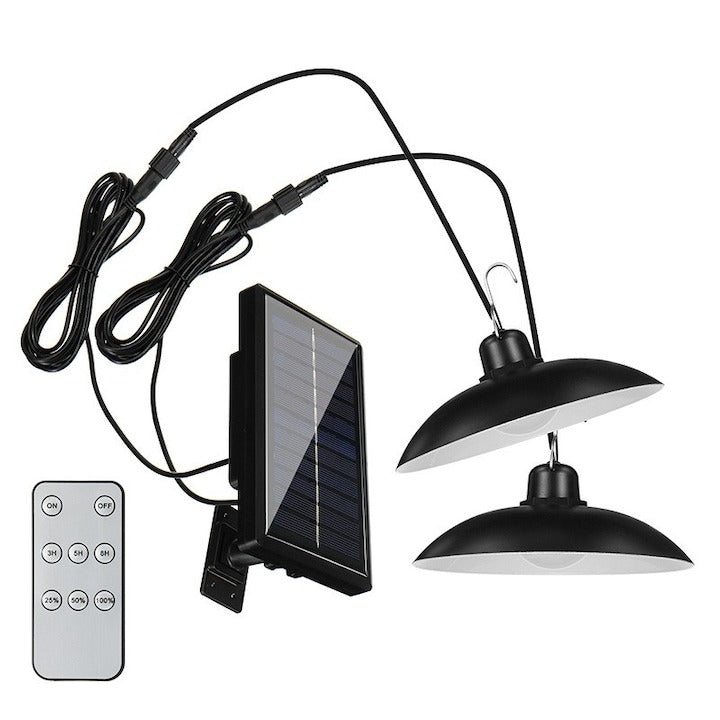 Set 2 lămpi solare LED grădină – Cu telecomandă și panou solar, IP66