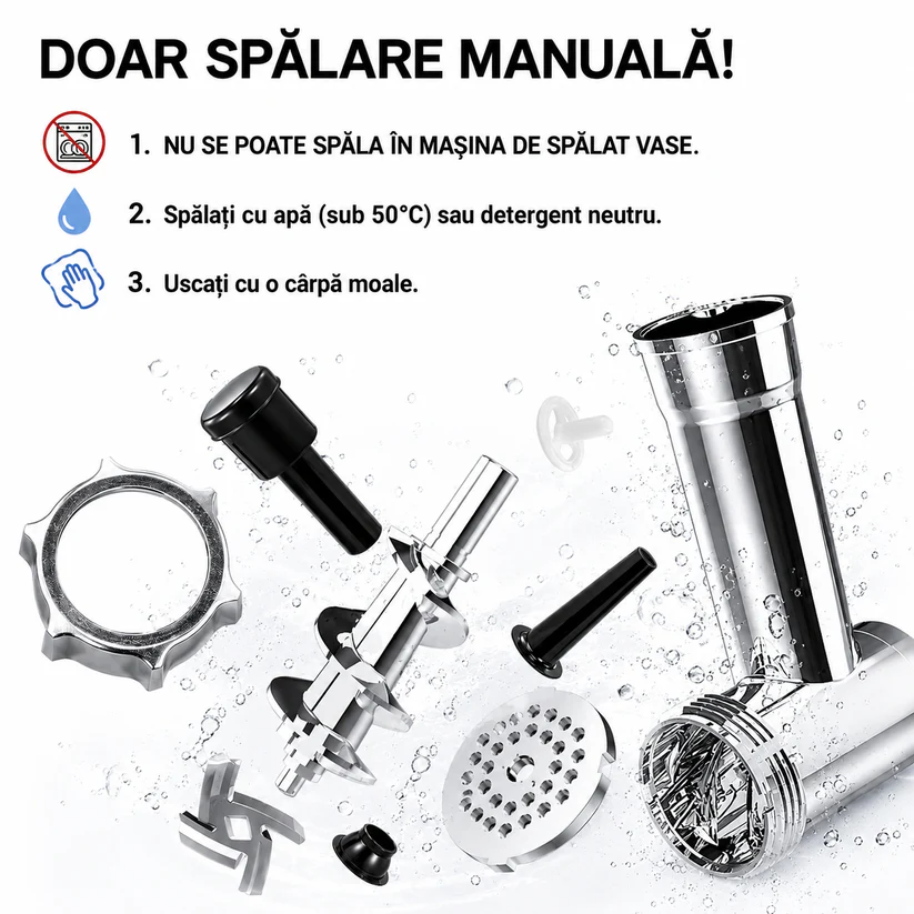 Masina De Carne DEMAHO 3000W - Tocare Rapida, Functie Reverse si Accesorii Pentru Carnati & Kibbe - Bucatarie si