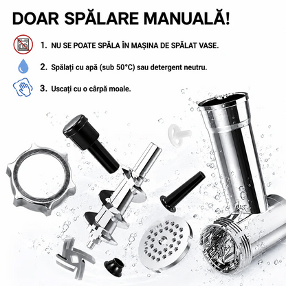 Masina De Carne DEMAHO 3000W - Tocare Rapida, Functie Reverse si Accesorii Pentru Carnati & Kibbe - Bucatarie si
