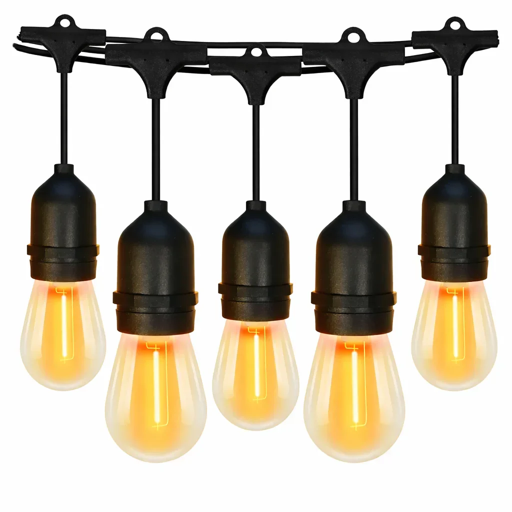 Ghirlanda Luminoasa Premium 15 Metri - 30 Becuri LED Alb Cald Pentru Gradina, Terasa si Evenimente - Iluminat