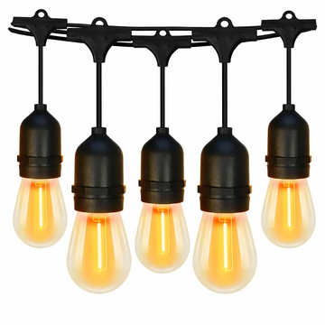 Ghirlanda Luminoasa Premium 15 Metri - 30 Becuri LED Alb Cald Pentru Gradina, Terasa si Evenimente - Iluminat