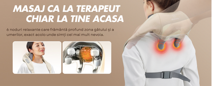 Aparat masaj cervical 4D cu incalzire deep tissue + guler cervical cadou - Sanatate si ingrijire