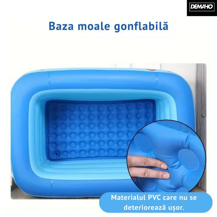 Piscina Gonflabila Familiala DEMAHO cu 3 Inele PVC Rezistent, Diverse Dimensiuni - Copii si bebelusi