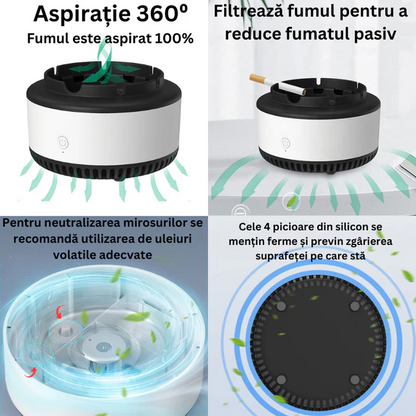 Scrumiera electrica purificare aer 1+1 gratis anti miros pastila odorizanta - Sport si timp liber