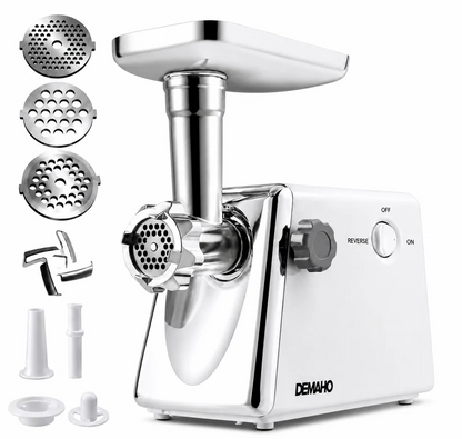 Masina De Carne DEMAHO 3000W - Tocare Rapida, Functie Reverse si Accesorii Pentru Carnati & Kibbe - Bucatarie si