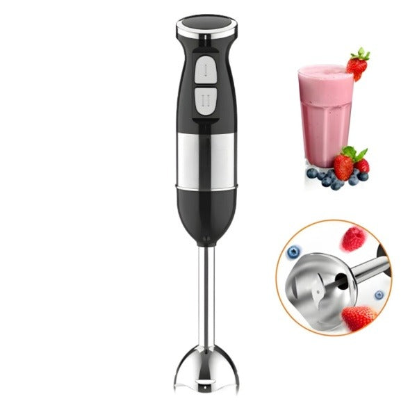 Blender de mana multifunctional cu doua trepte de viteza si doua lame din otel inoxidabil, functie de mixare, tocator, Silver Love 500W