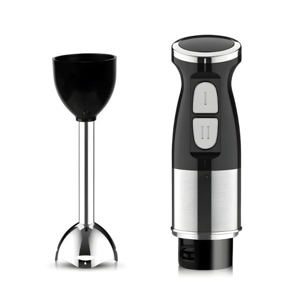 Blender de mana multifunctional cu doua trepte de viteza si doua lame din otel inoxidabil, functie de mixare, tocator, Silver Love 500W