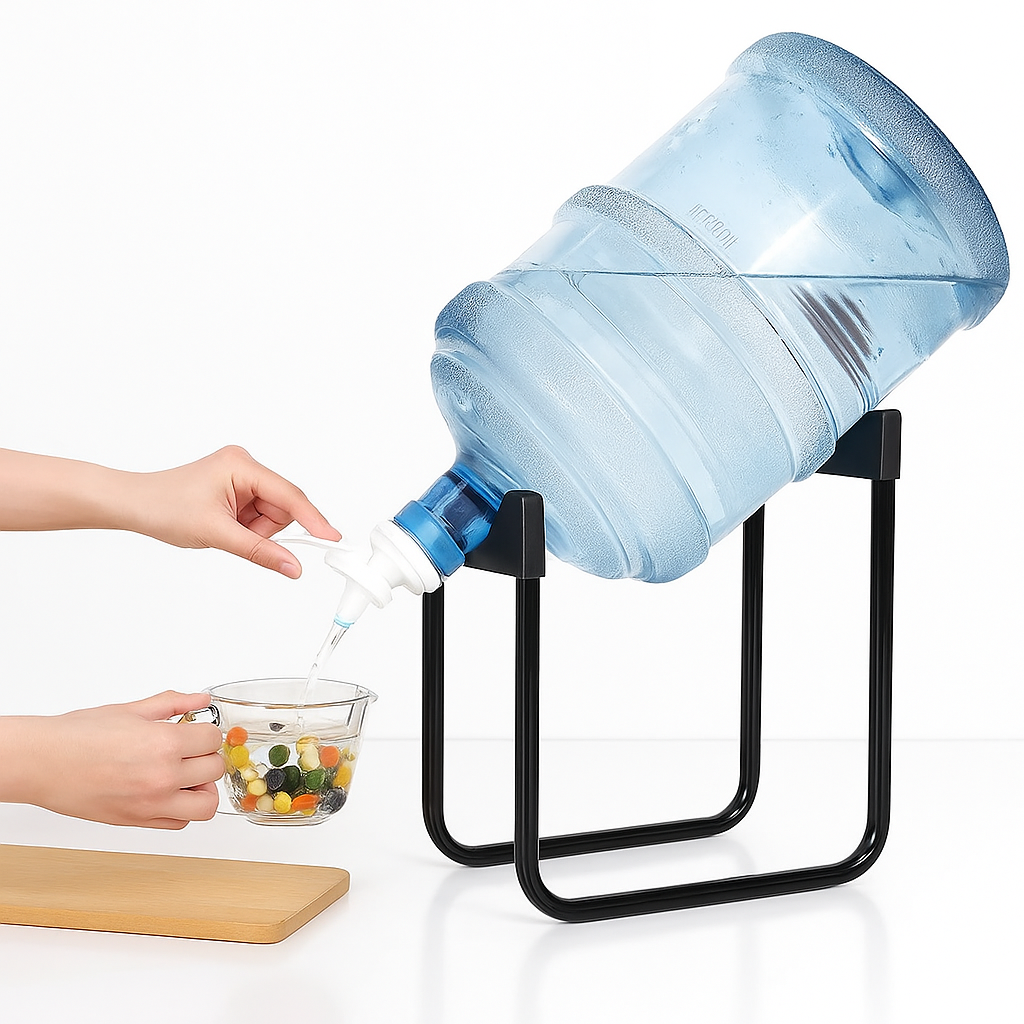 Suport Dozator Apă Negru, Oțel Inoxidabil, Stabil și Elegant, 20x27x28,5 cm