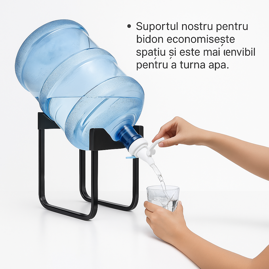 Suport Dozator Apă Negru, Oțel Inoxidabil, Stabil și Elegant, 20x27x28,5 cm