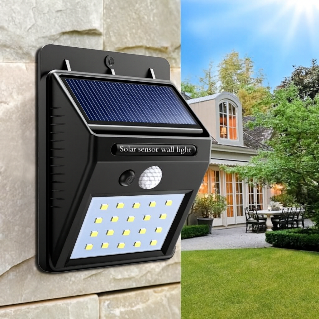 Set 5 Proiectoare Solare cu 30 LED-uri, Senzor de Mișcare și Lumină, IP65