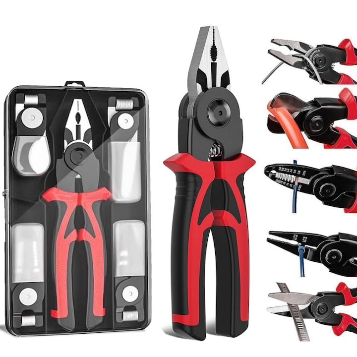 Cleste multifunctional 5 in 1 electrician taiere cabluri sertizare profesional - Sport si timp liber