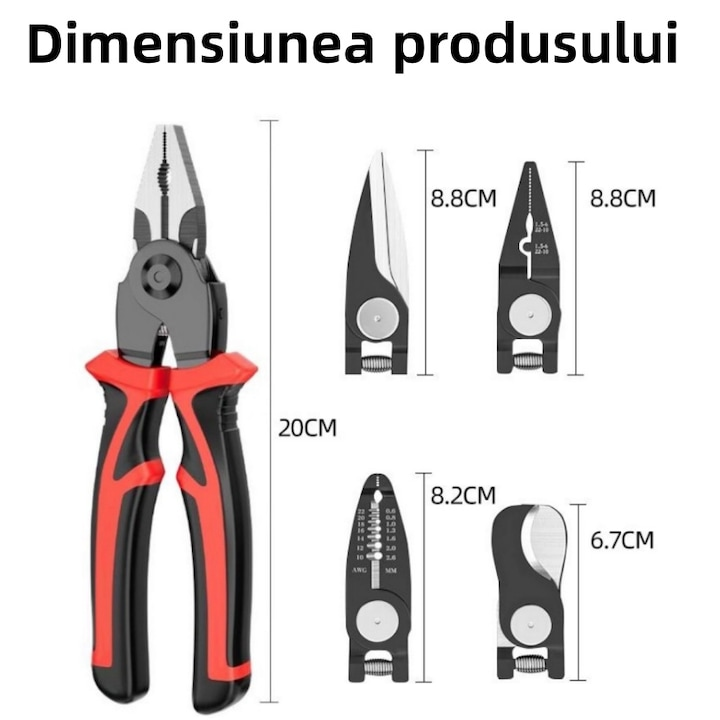 Cleste multifunctional 5 in 1 electrician taiere cabluri sertizare profesional - Sport si timp liber