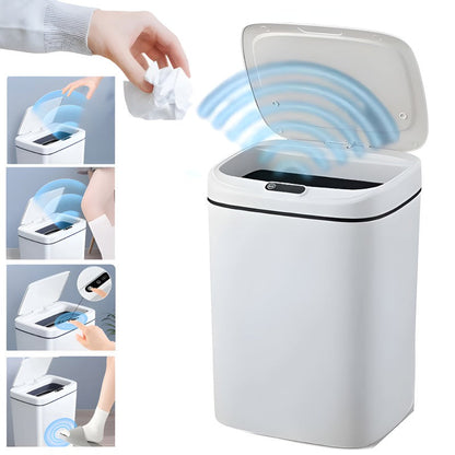 Cos gunoi automat cu senzor 16L capac anti miros alb gri - Bucatarie si electrocasnice