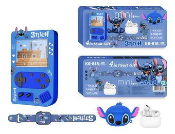 Combo Copii Mini Consolă Portabilă + Smartwatch Bluetooth + Căști Wireless – Distracție, Muzică și Jocuri Oriunde