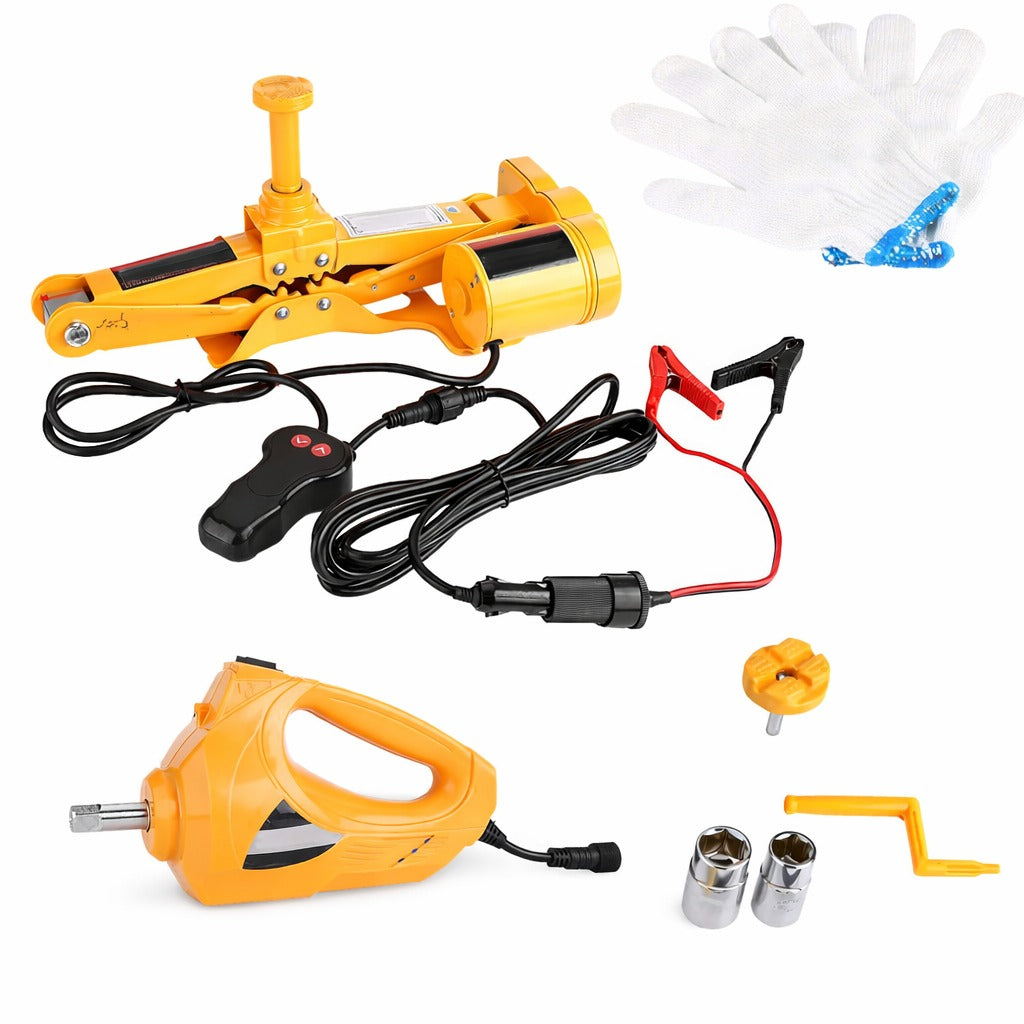 Cric auto electric 3 tone 12V kit complet cu dispozitiv impact - Auto si moto