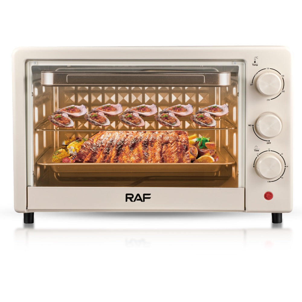 Cuptor electric RAF 18L 1200W crem cu timer + 2 tavi silicon reutilizabile cadou - Bucatarie si electrocasnice