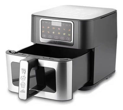 Friteuza cu Aer Cald Airfryer Digitala RAF R.50001 8L 1700W, Fereastra Vizualizare - 50 hartii incluse - Bucatarie si