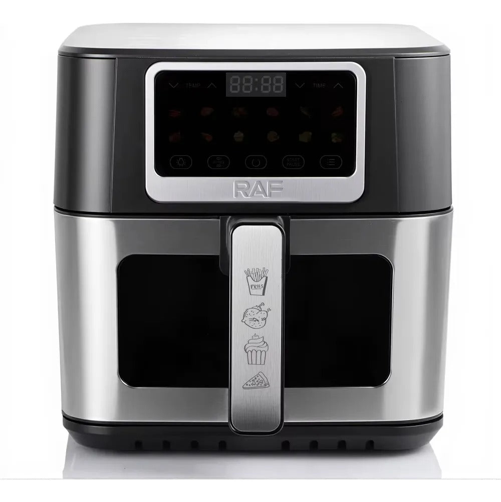 Friteuza cu Aer Cald Airfryer Digitala RAF R.50001 8L 1700W, Fereastra Vizualizare - 50 hartii incluse - Bucatarie si
