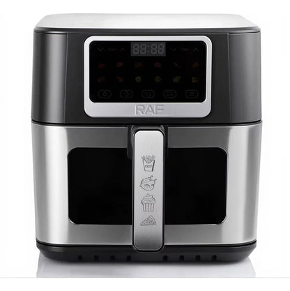 Friteuza cu Aer Cald Airfryer Digitala RAF R.50001 8L 1700W, Fereastra Vizualizare - 50 hartii incluse - Bucatarie si