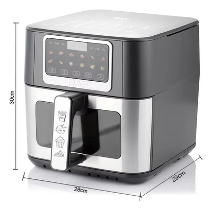 Friteuză cu Aer Cald Airfryer Digitală RAF R.50001 8L 1700W, Fereastră Vizualizare - 50 hartii incluse