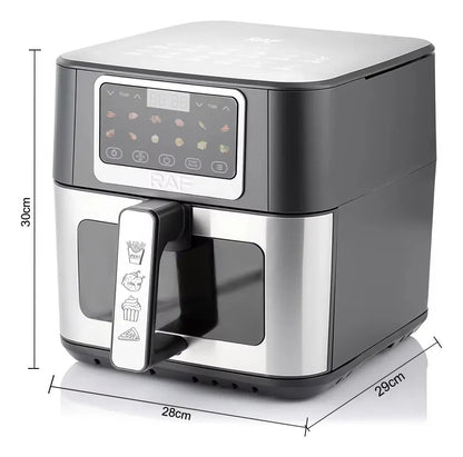 Friteuza cu Aer Cald Airfryer Digitala RAF R.50001 8L 1700W, Fereastra Vizualizare - 50 hartii incluse - Bucatarie si
