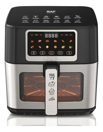 Friteuza cu Aer Cald Airfryer Digitala RAF R.50001 8L 1700W, Fereastra Vizualizare - 50 hartii incluse - Bucatarie si