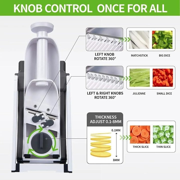 Feliator legume multifunctional Spring Slicer - 30 tipuri taieturi, inox, recipiente incluse - Bucatarie si electrocasnice
