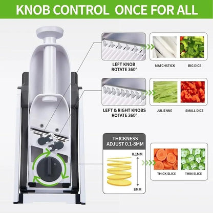 Feliator legume multifunctional Spring Slicer - 30 tipuri taieturi, inox, recipiente incluse - Bucatarie si electrocasnice