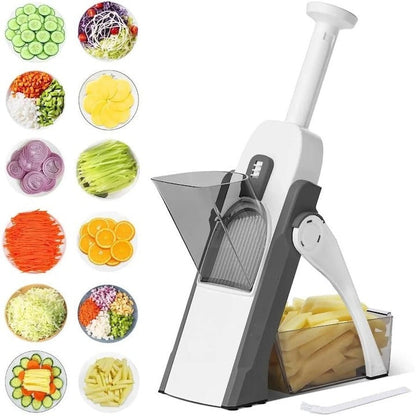 Feliator legume multifunctional Spring Slicer - 30 tipuri taieturi, inox, recipiente incluse - Bucatarie si electrocasnice