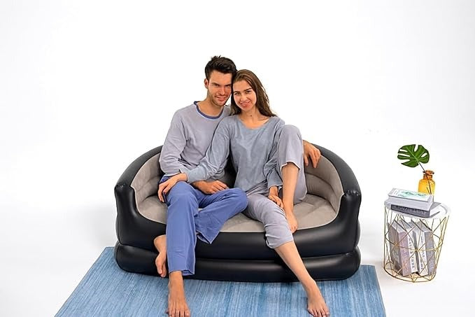 Canapea gonflabila 2 persoane Deluxe flocked confortabila 150kg - Copii si bebelusi