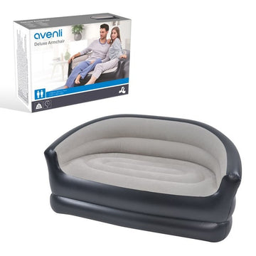 Canapea gonflabila 2 persoane Deluxe flocked confortabila 150kg - Copii si bebelusi