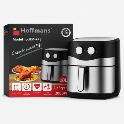 Friteuza cu Aer Cald Airfryer Hoffmans HM-778 10L 2000W - 50 Hartii Incluse - Bucatarie si electrocasnice
