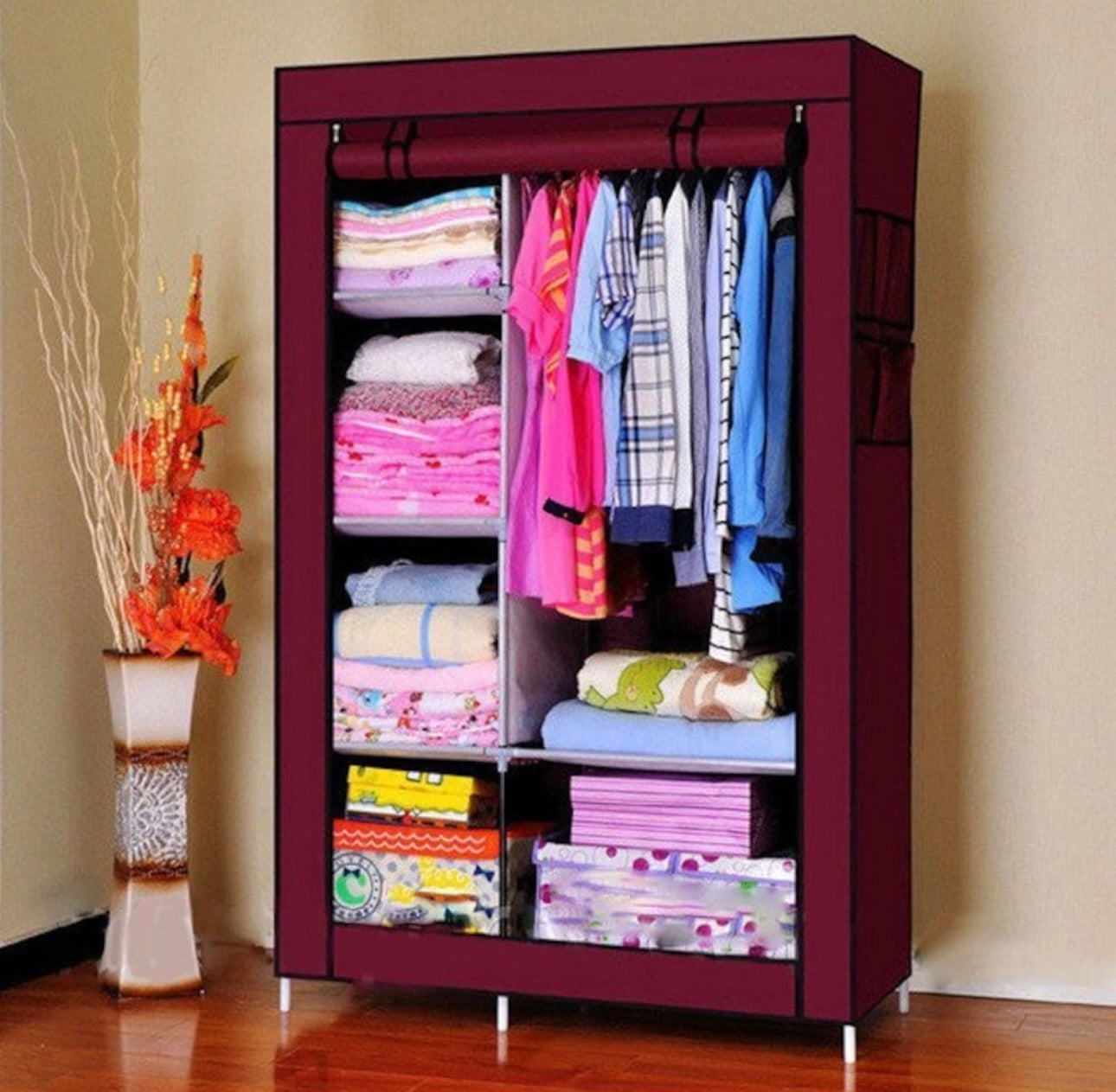 Dulap textil pliabil pentru haine – 105x45x175 cm, spațios și practic