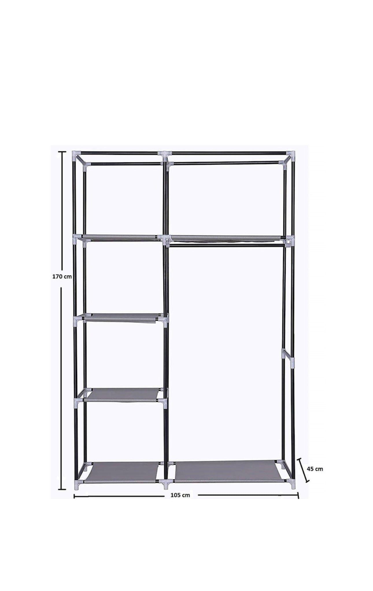 Dulap textil pliabil pentru haine – 105x45x175 cm, spațios și practic