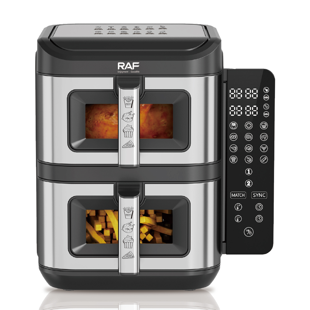 Air fryer dublu RAF R5280 12L 2800W digital 2 compartimente 6L + 6L 100 hartii cadou - Bucatarie si electrocasnice