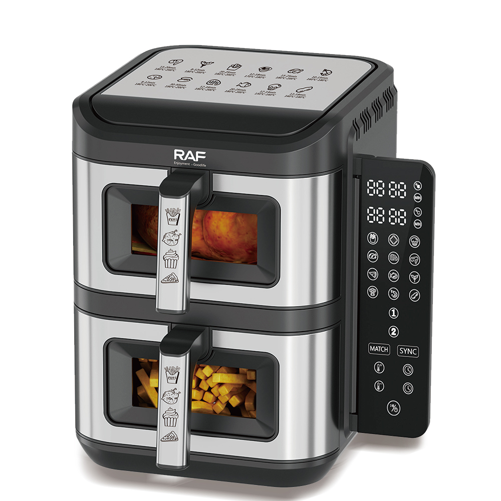 Air fryer dublu RAF R5280 12L 2800W digital 2 compartimente 6L + 6L 100 hartii cadou - Bucatarie si electrocasnice