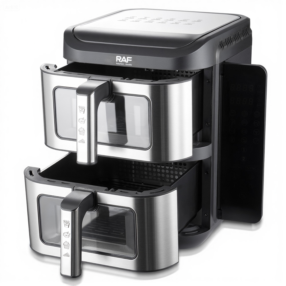 Air fryer dublu RAF R5280 12L 2800W digital 2 compartimente 6L + 6L 100 hartii cadou - Bucatarie si electrocasnice