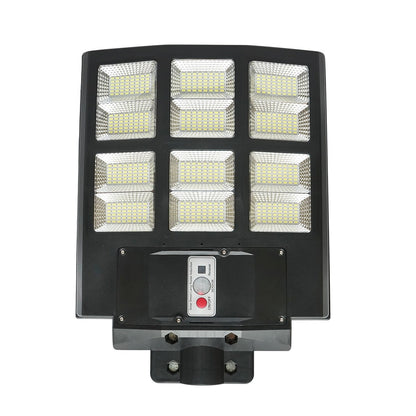 Lampa solara LED 600W cu senzor miscare, panou 18W, stalp inclus, LiFePO4, IP65 - Iluminat